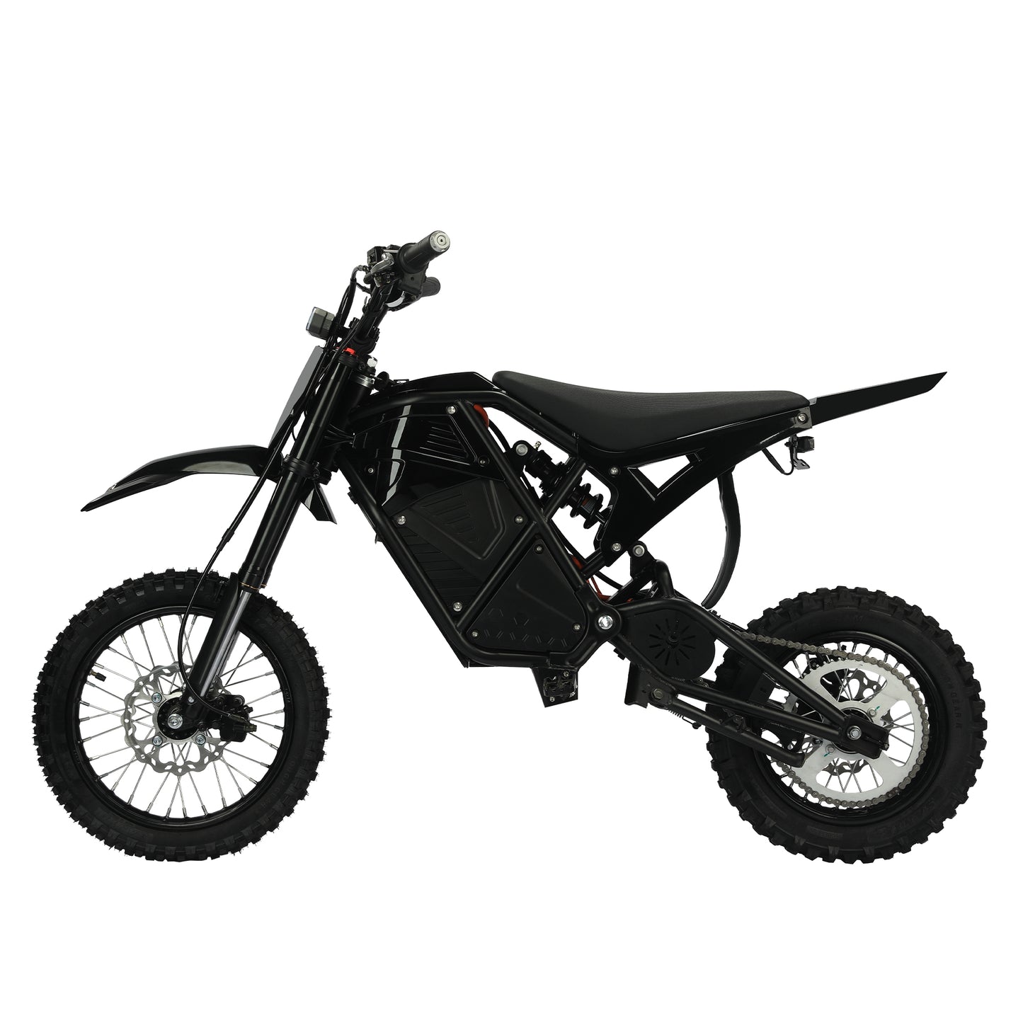 Black KOVO Nova Mini electric dirt bike side view
