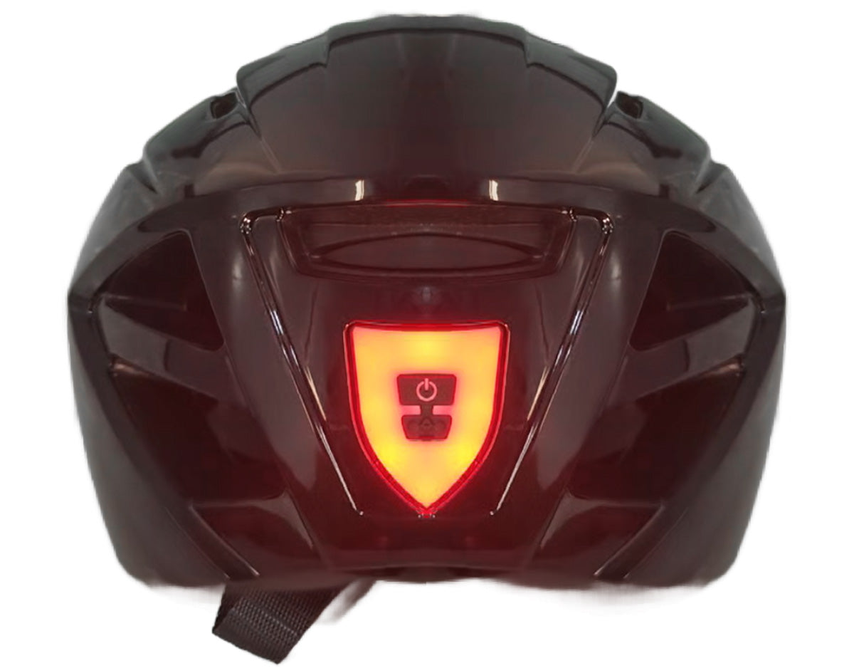 KOVO Mountain Cycling Ebike Helmet with Rear Light in black rear view