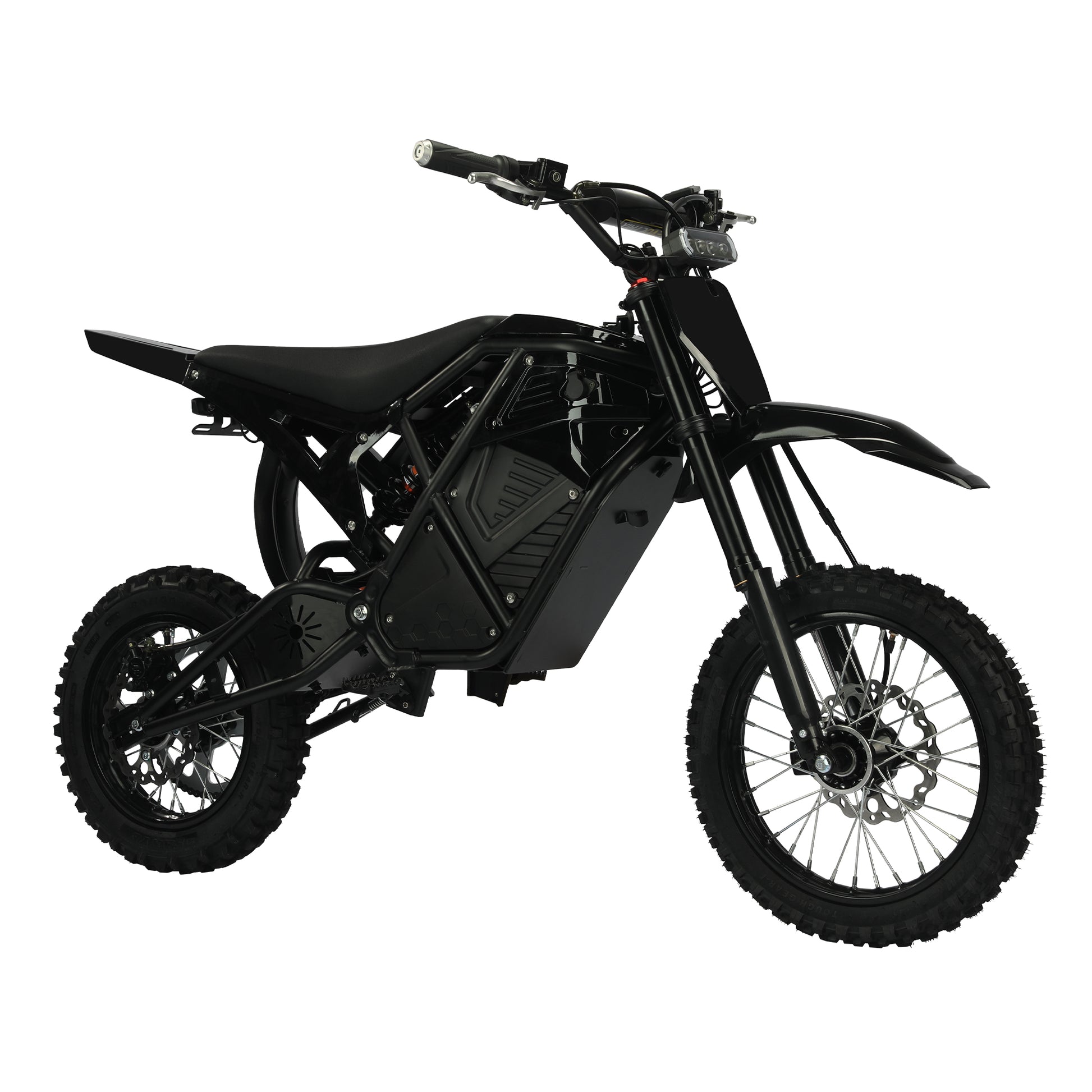 Black KOVO Nova Mini electric dirt bike side view
