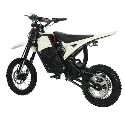 White KOVO Nova Mini electric dirt bike side view