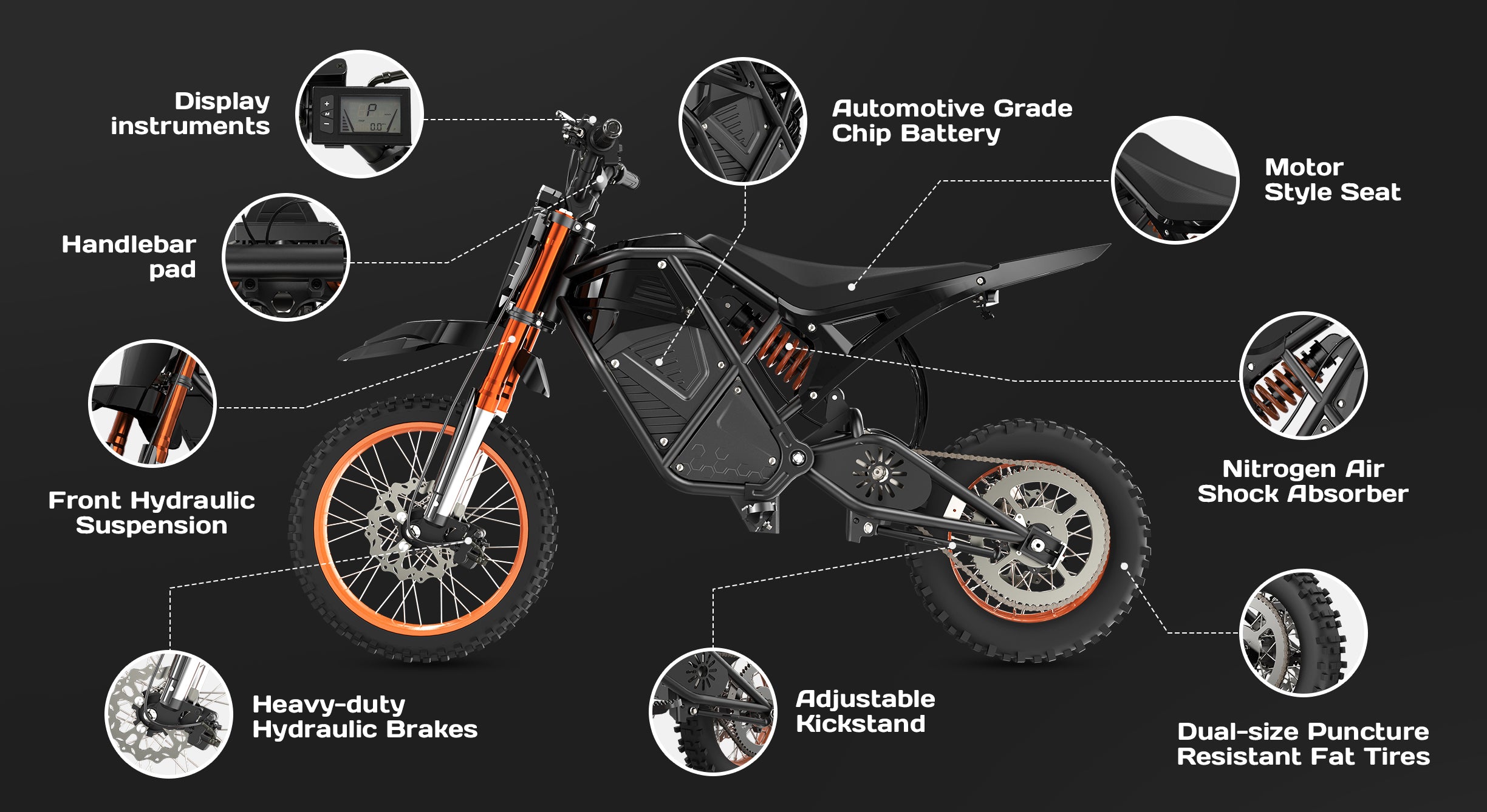 3500W 38MPH 220Nm 60 Miles kovo Nova Mini Electric Dirt Bike For